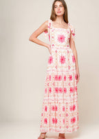 PORCELAIN PETAL MAXI DRESS