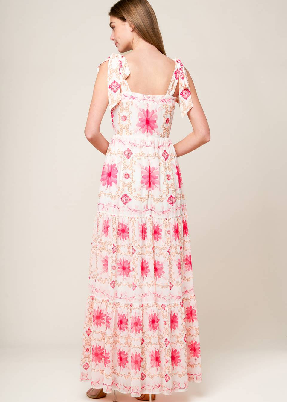 PORCELAIN PETAL MAXI DRESS