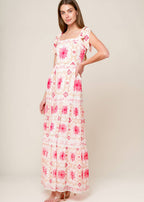 PORCELAIN PETAL MAXI DRESS