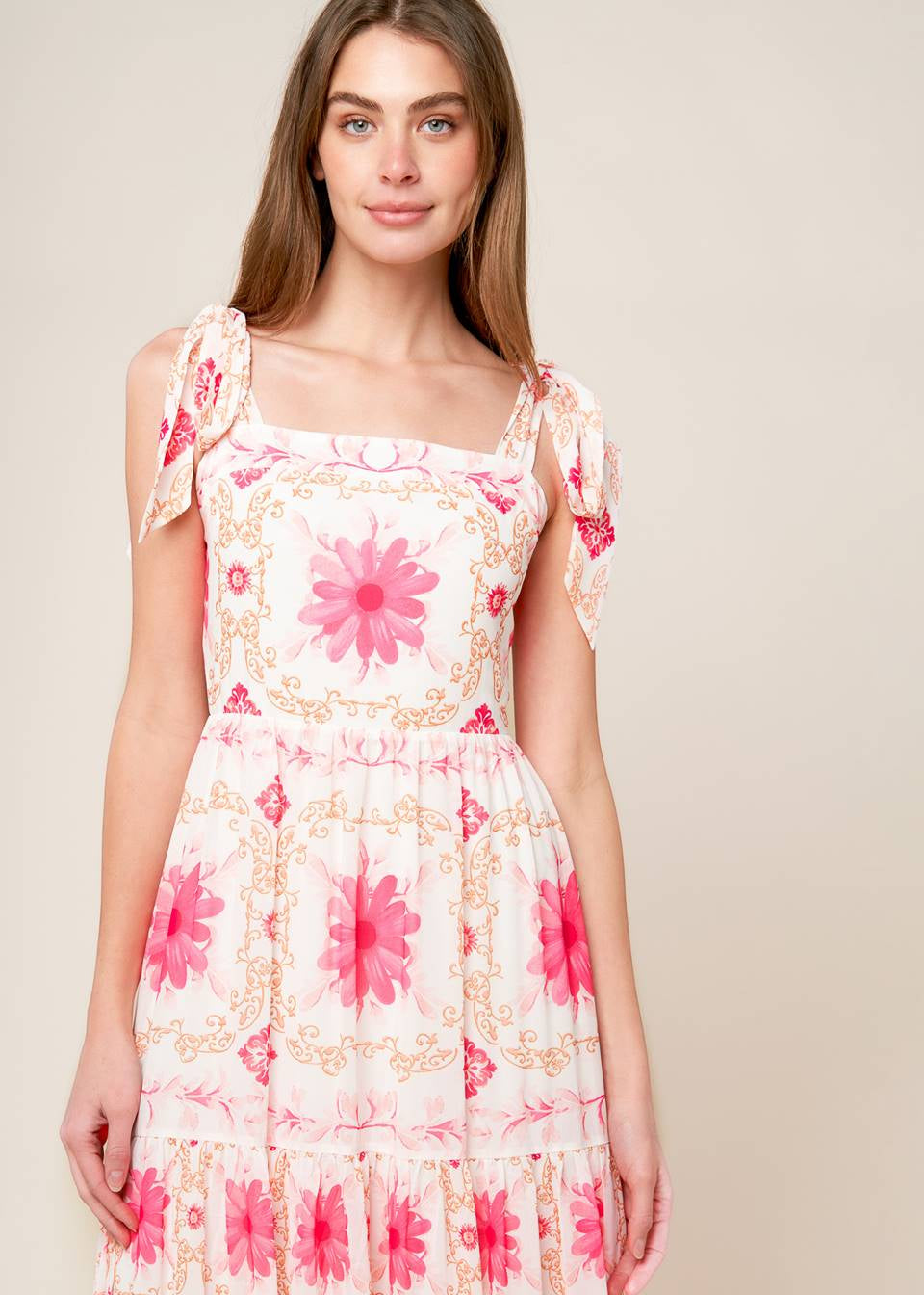 PORCELAIN PETAL MAXI DRESS