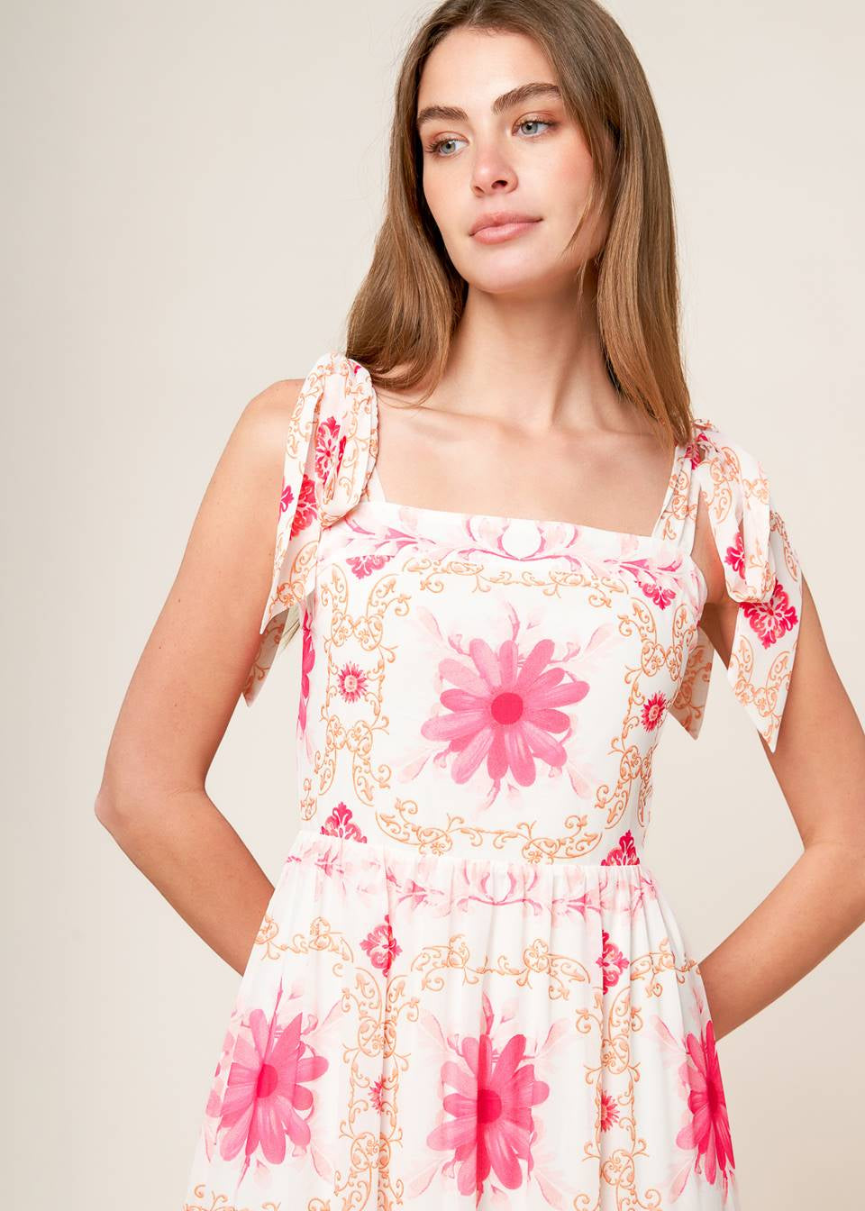 PORCELAIN PETAL MAXI DRESS