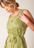 THE SAGE BLOOM LACE MIDI DRESS