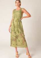 THE SAGE BLOOM LACE MIDI DRESS