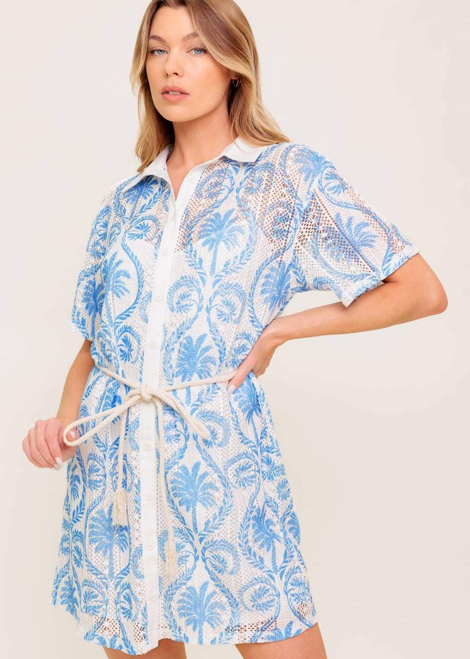 AZURE COAST LACE SHIRT DRESS Main image