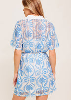 AZURE COAST LACE SHIRT DRESS