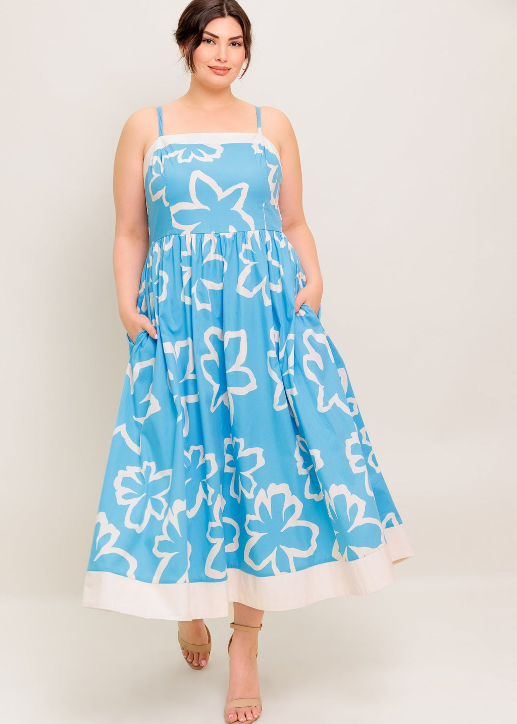 TIDE FLOWER MIDI DRESS