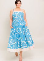 TIDE FLOWER MIDI DRESS