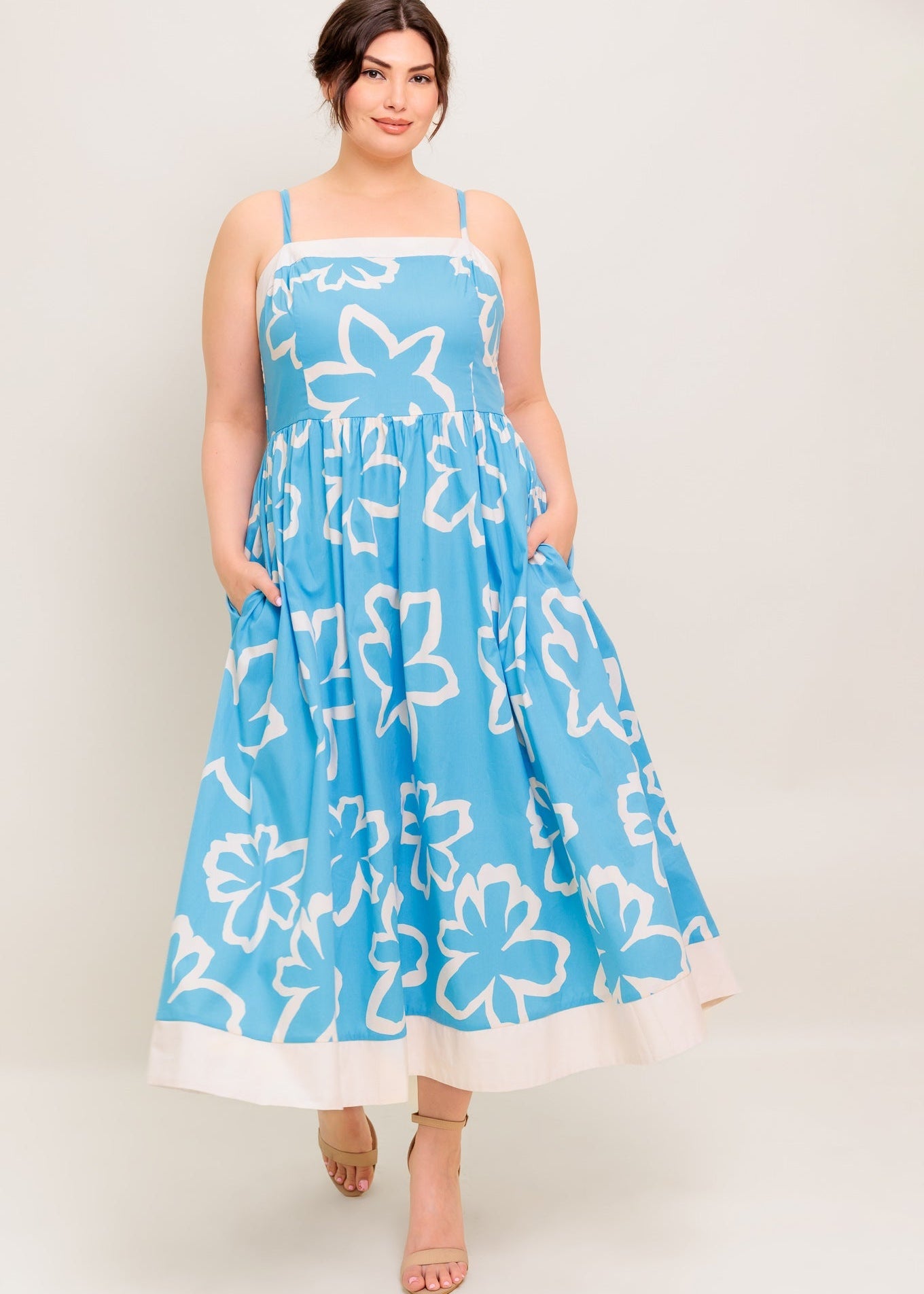 TIDE FLOWER MIDI DRESS