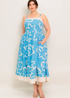 TIDE FLOWER MIDI DRESS