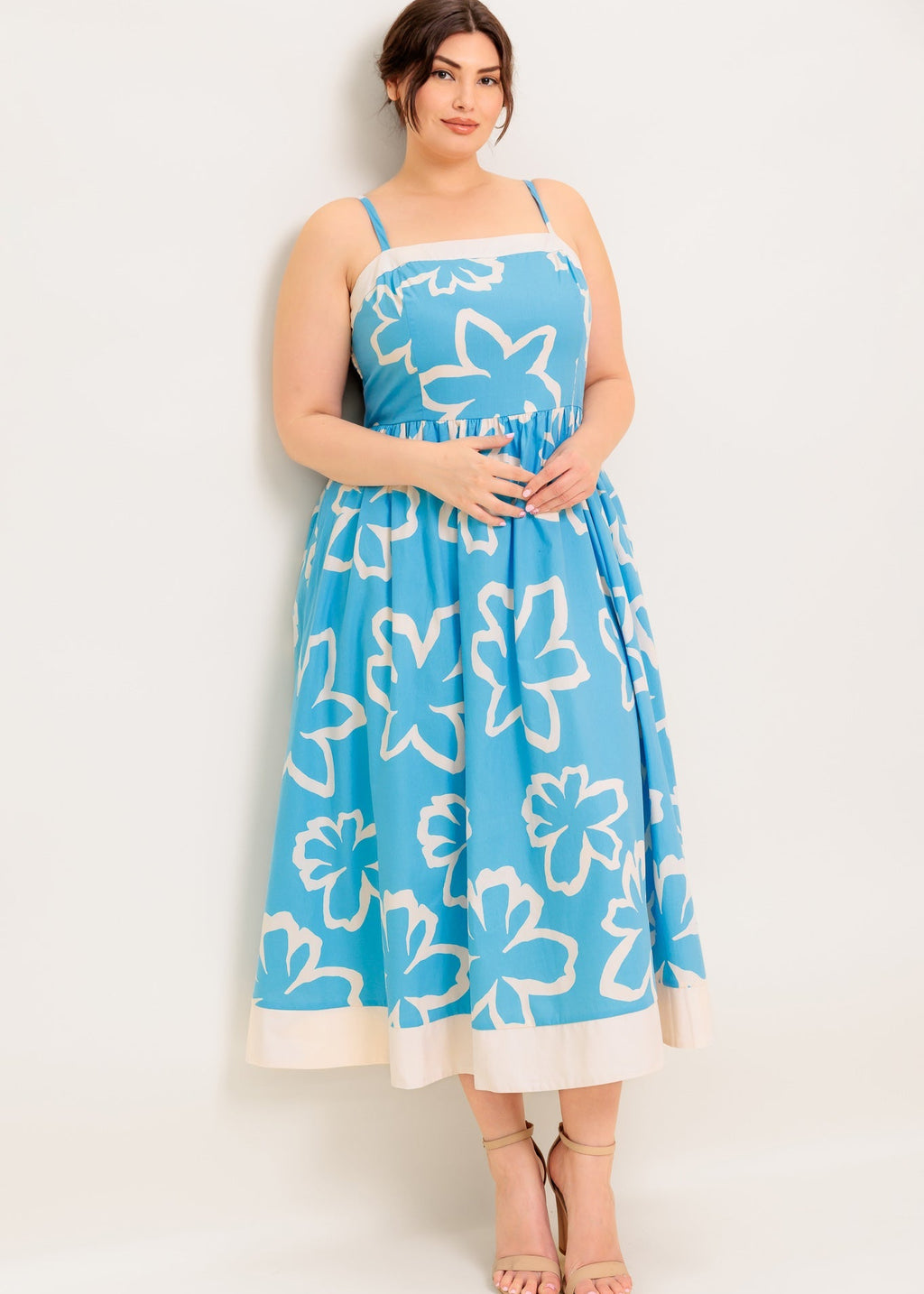 TIDE FLOWER MIDI DRESS