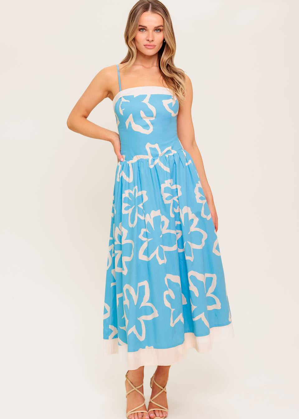 TIDE FLOWER MIDI DRESS