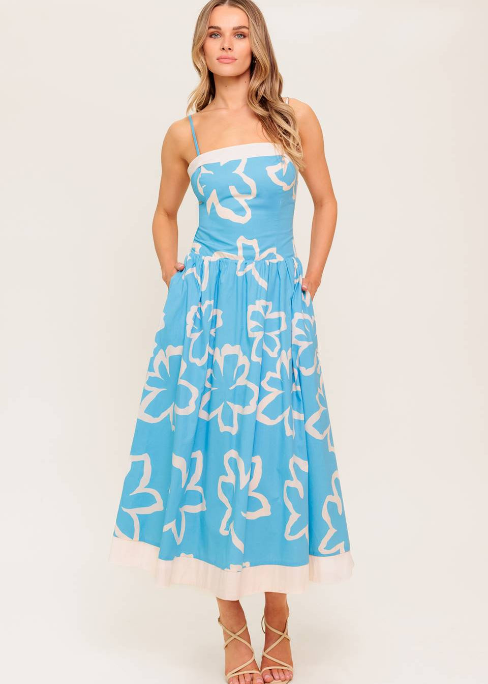 TIDE FLOWER MIDI DRESS