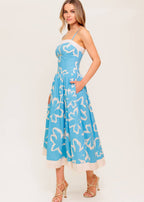 TIDE FLOWER MIDI DRESS