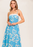TIDE FLOWER MIDI DRESS