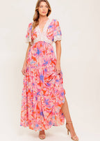 SUNSET BLOOM LACE MAXI DRESS