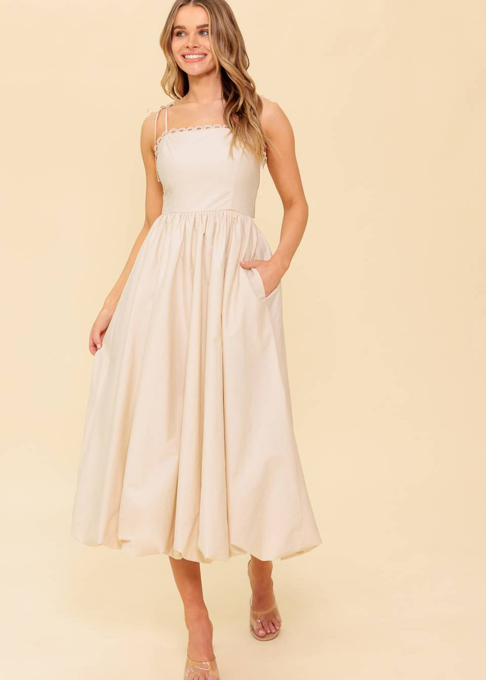 IVORY WHISPER MIDI DRESS