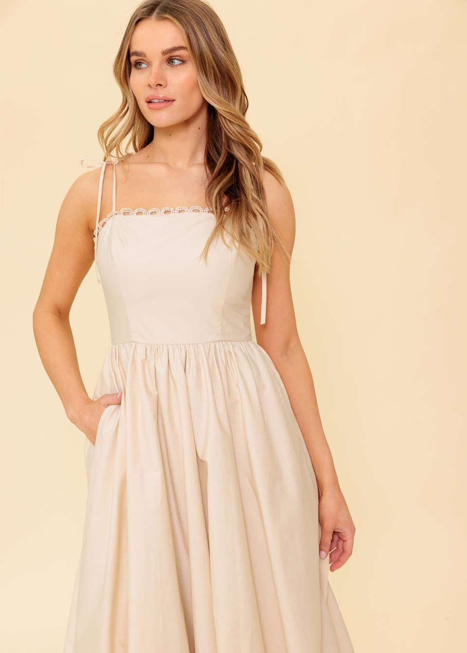 IVORY WHISPER MIDI DRESS