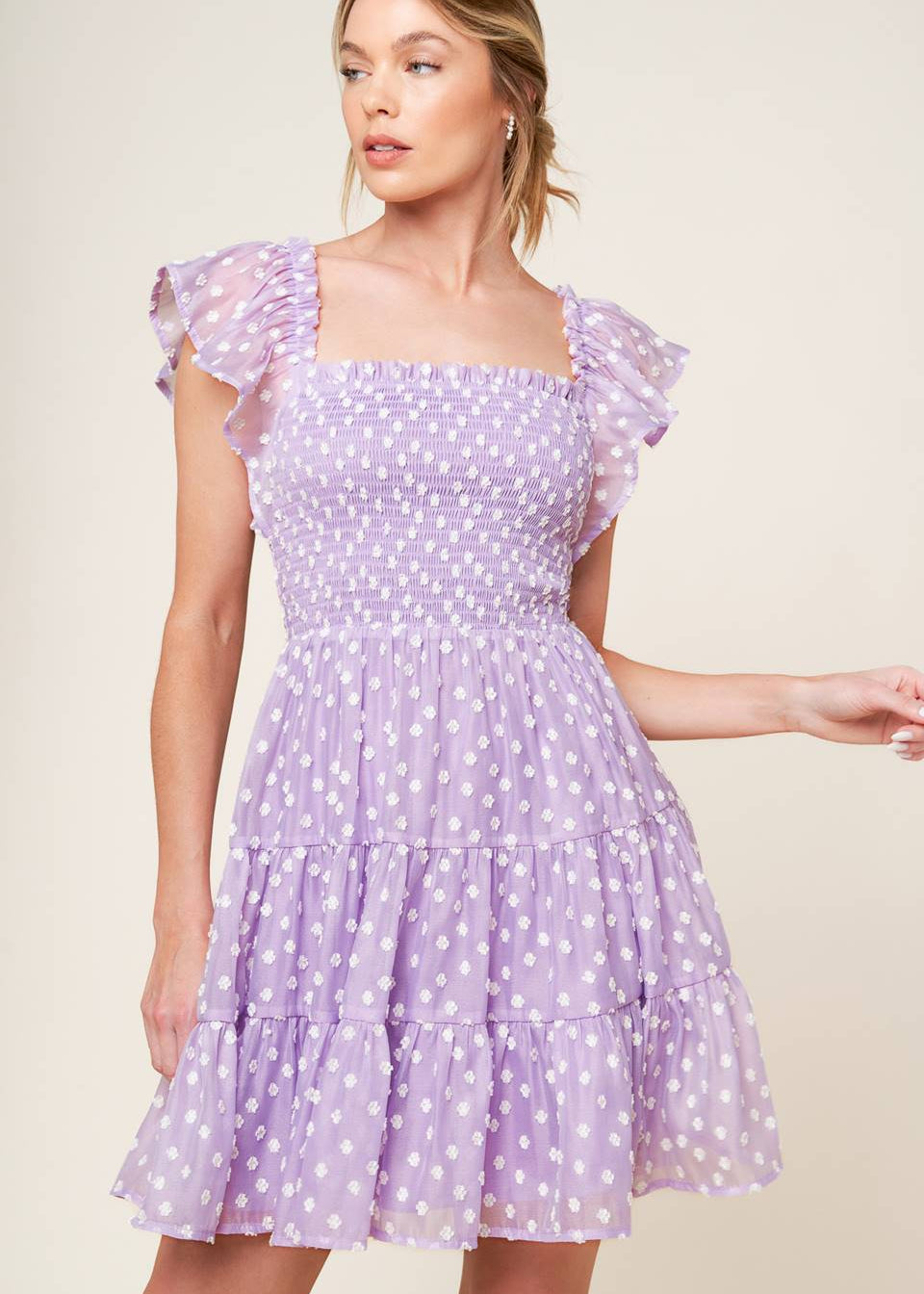 LAVENDER LULLABY MINI DRESS Main image