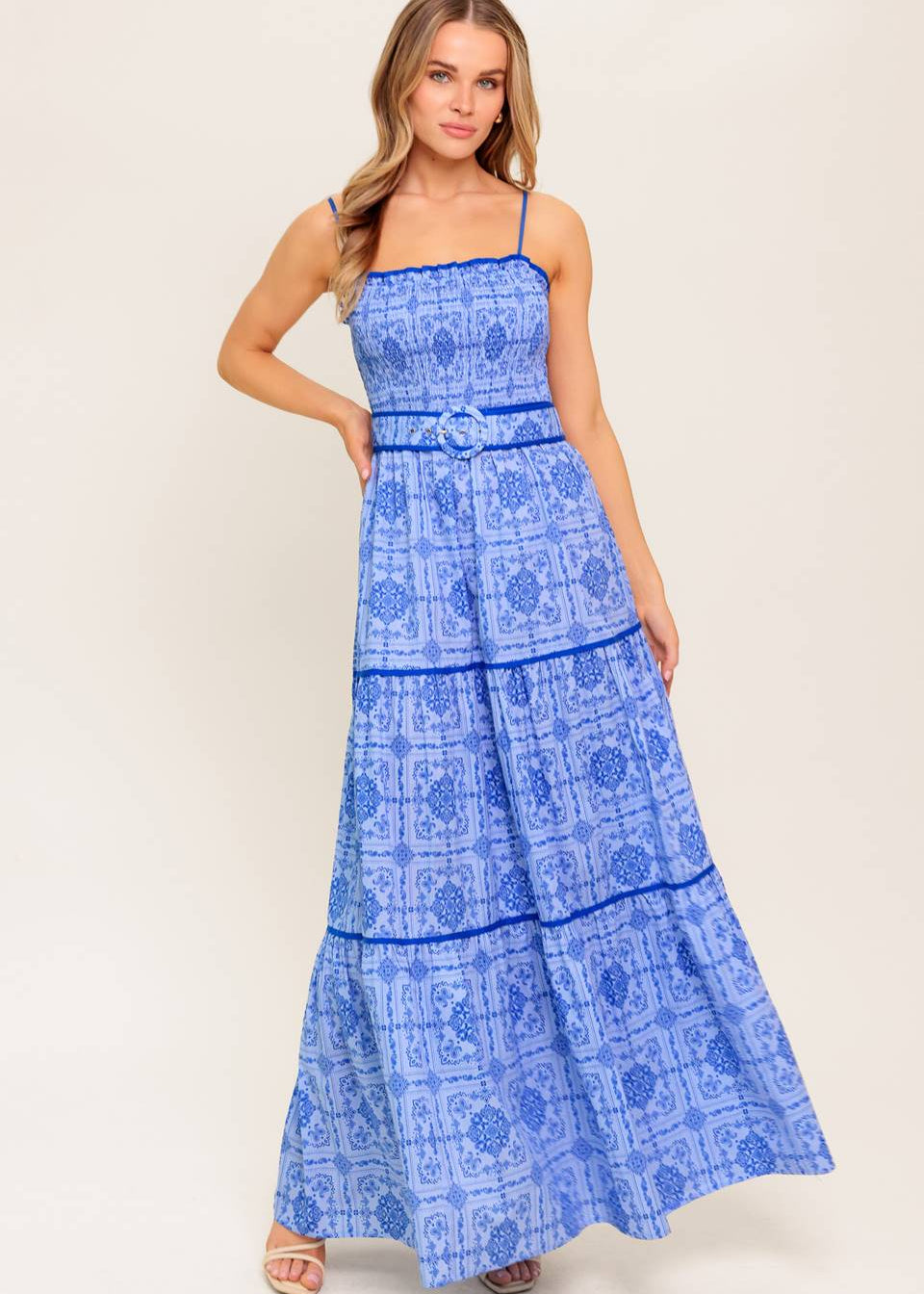 BLUE TILE MUSE MAXI DRESS