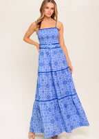 BLUE TILE MUSE MAXI DRESS