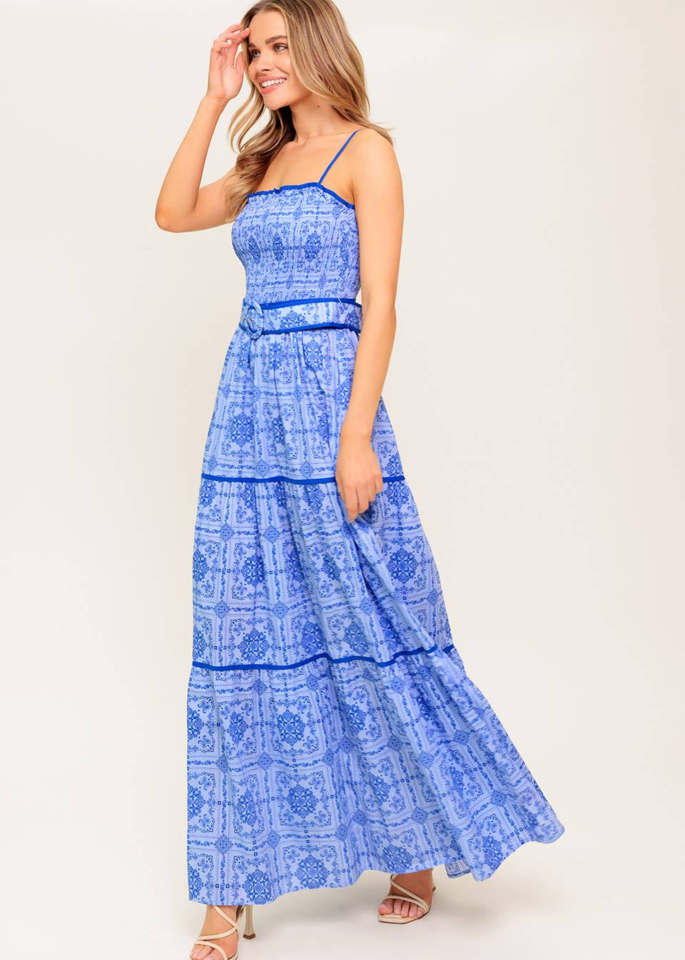 BLUE TILE MUSE MAXI DRESS