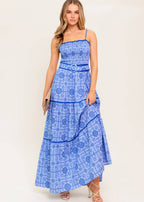 BLUE TILE MUSE MAXI DRESS