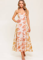 AMBER BLOSSOM MIDI DRESS