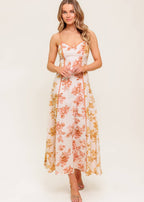 AMBER BLOSSOM MIDI DRESS