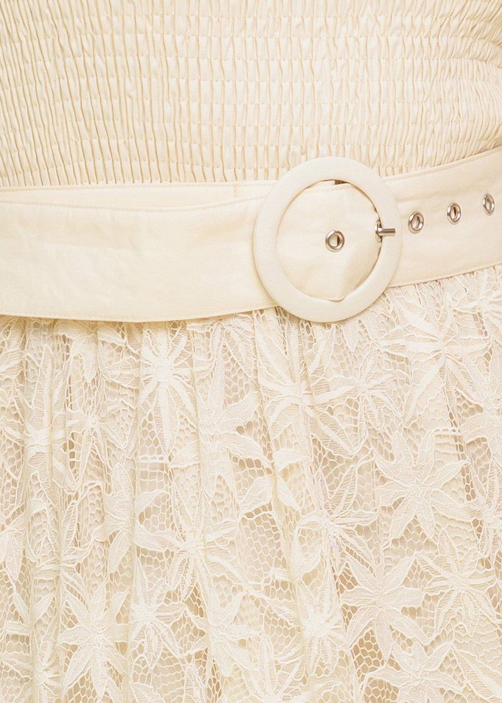 GOLDEN MEADOW LACE MIDI DRESS
