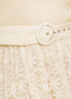 GOLDEN MEADOW LACE MIDI DRESS
