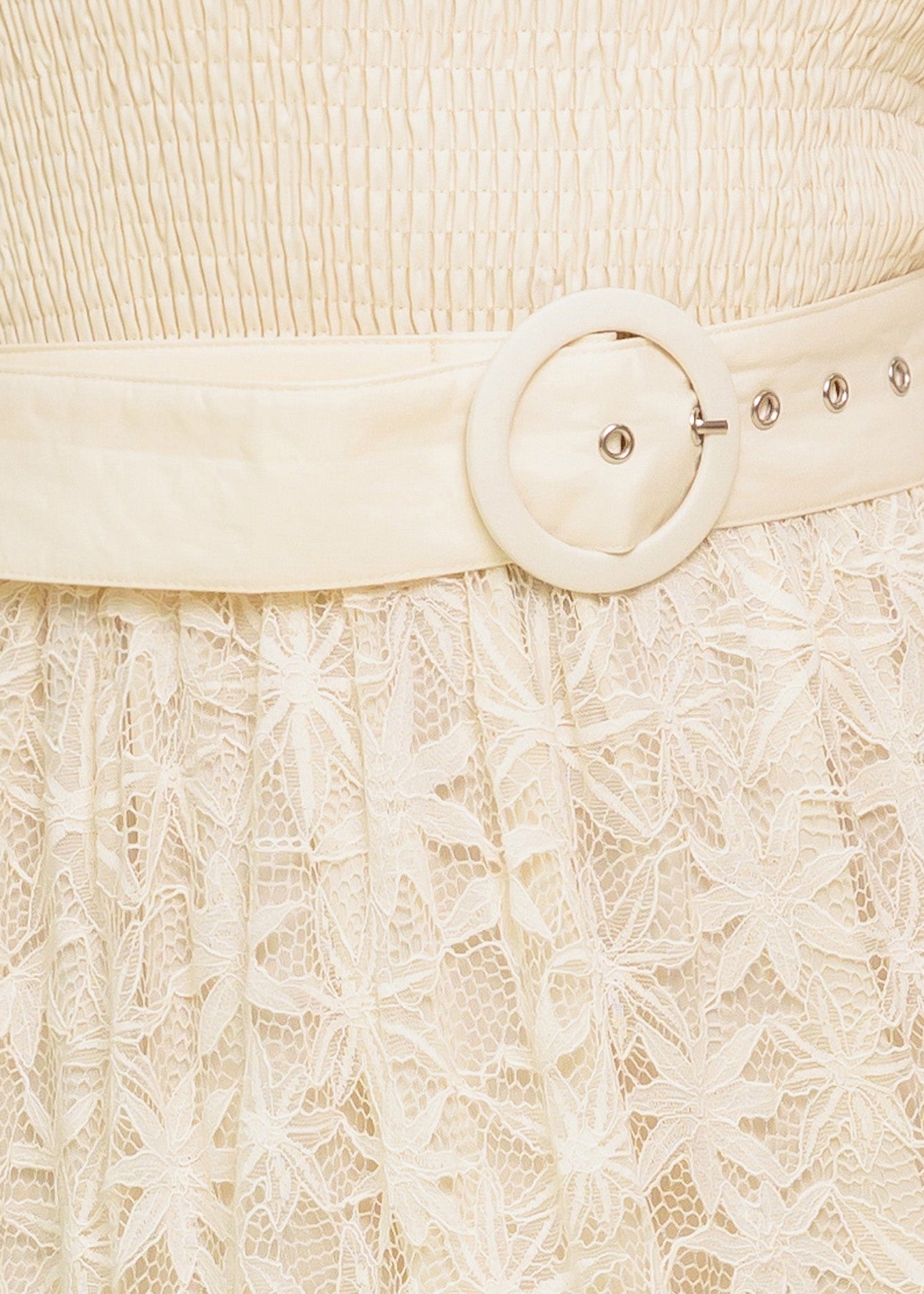 GOLDEN MEADOW LACE MIDI DRESS