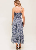 BLUEBELL REVERIE WOVEN MIDI DRESS