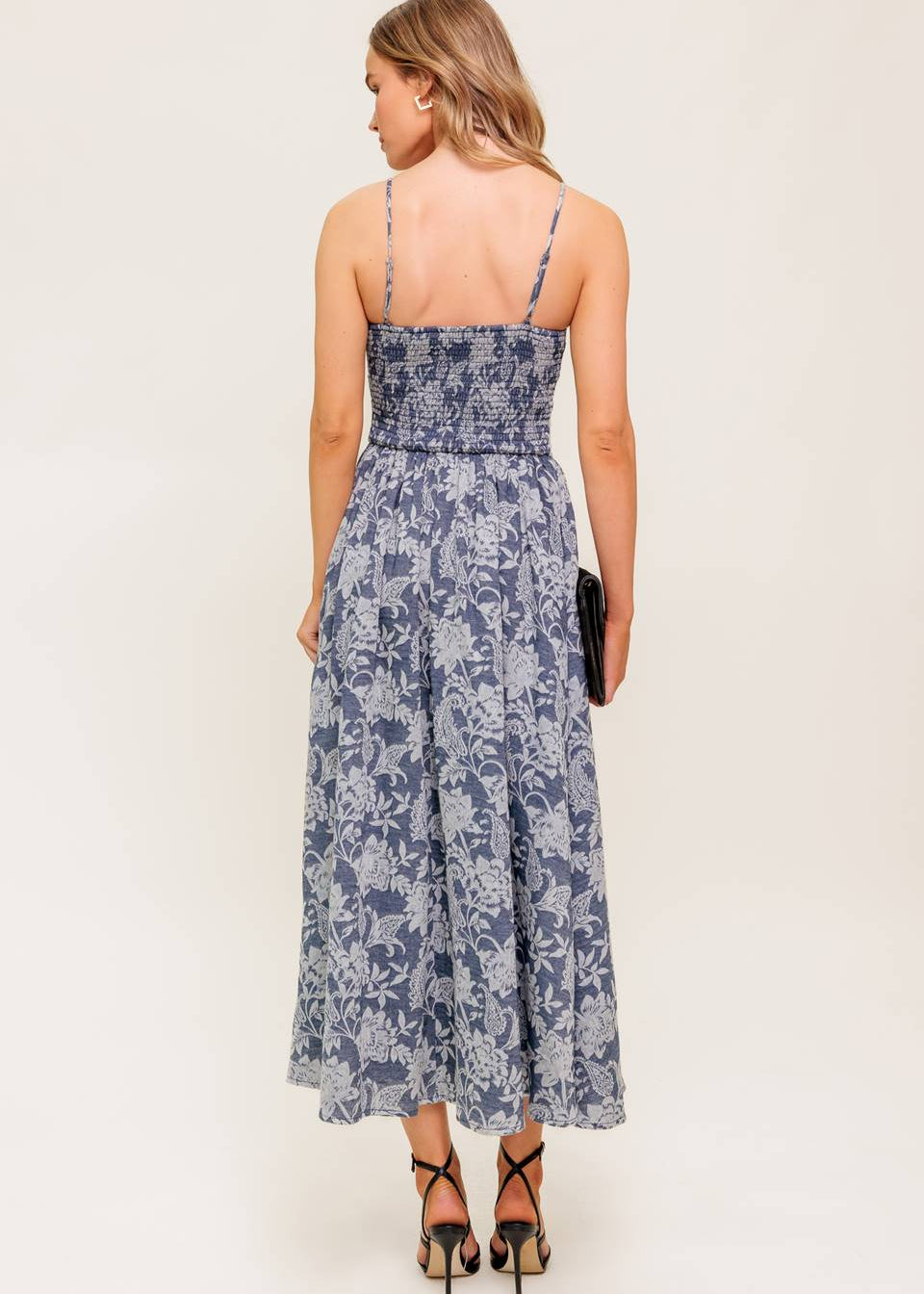 BLUEBELL REVERIE WOVEN MIDI DRESS