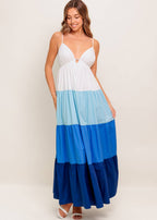 OCEAN DRIFT TIERED MAXI DRESS