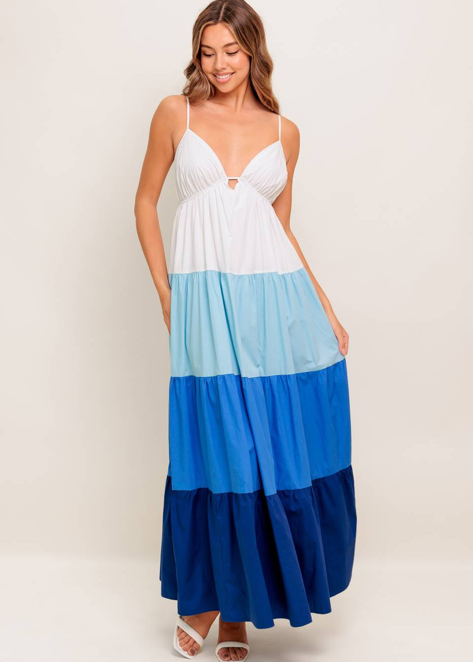 OCEAN DRIFT TIERED MAXI DRESS