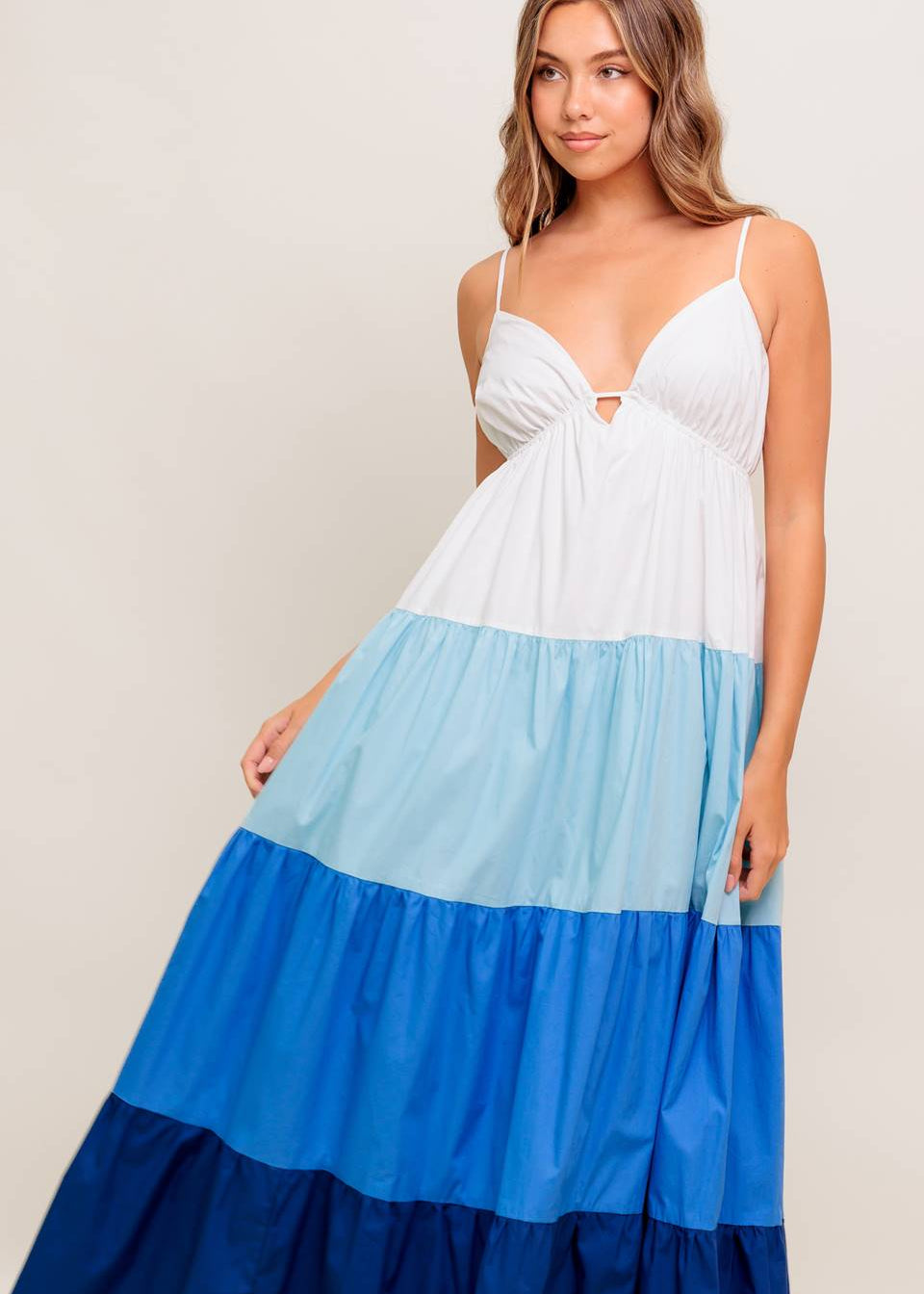 OCEAN DRIFT TIERED MAXI DRESS