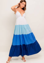 OCEAN DRIFT TIERED MAXI DRESS