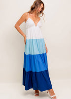 OCEAN DRIFT TIERED MAXI DRESS