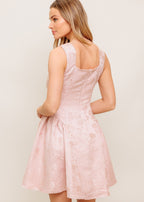 BLUSH REVERIE JACQUARD MINI DRESS