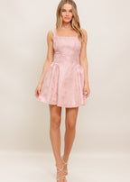 BLUSH REVERIE JACQUARD MINI DRESS