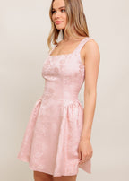 BLUSH REVERIE JACQUARD MINI DRESS
