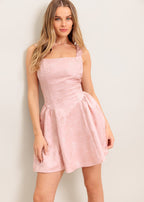 BLUSH REVERIE JACQUARD MINI DRESS