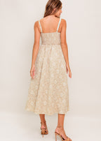 DESERT PETAL LACE-UP MIDI DRESS