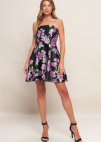NOIR BLOOM MINI DRESS