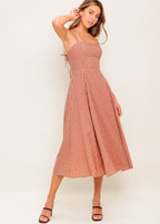 COUNTRYSIDE CHARM PLAID MIDI DRESS