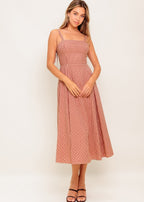 COUNTRYSIDE CHARM PLAID MIDI DRESS