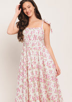 PETALS & PROMISES WOVEN MIDI DRESS