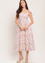 PETALS & PROMISES WOVEN MIDI DRESS