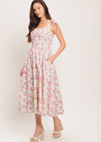 PETALS & PROMISES WOVEN MIDI DRESS