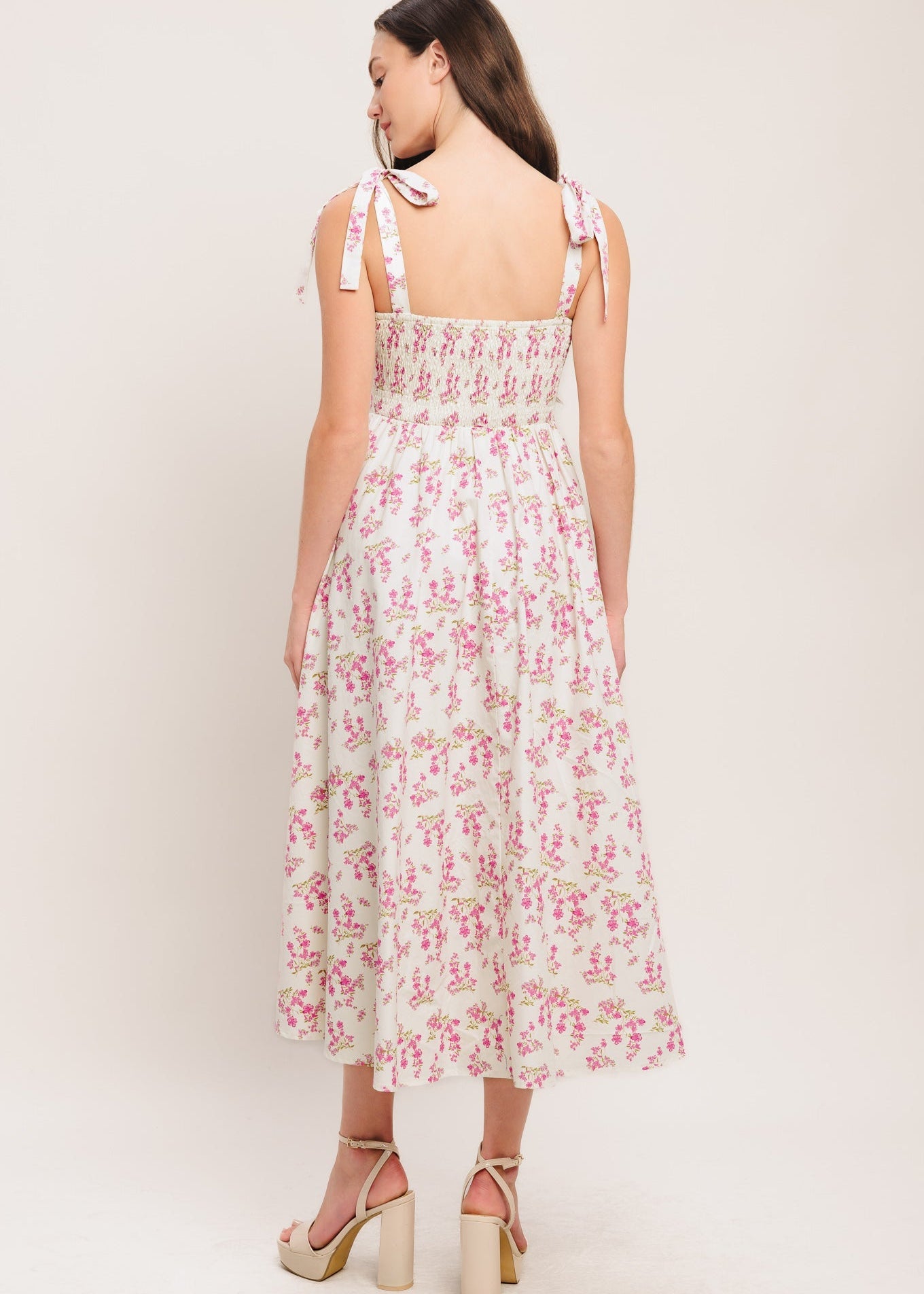PETALS & PROMISES WOVEN MIDI DRESS